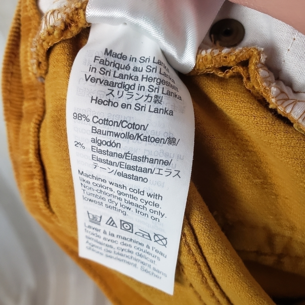 J. Crew 9" High Rise Skinny‎ Corduroy Pants Orange Size 31 - Picture 8 of 10